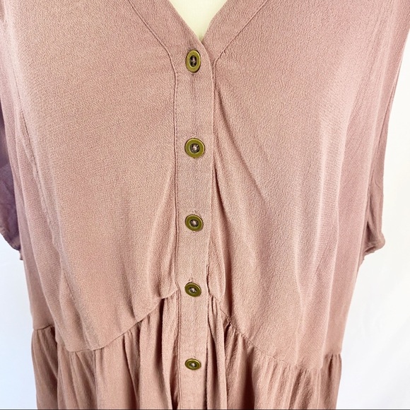 Torrid Lace Inset Purple Button Down Empire Top - Picture 2 of 6